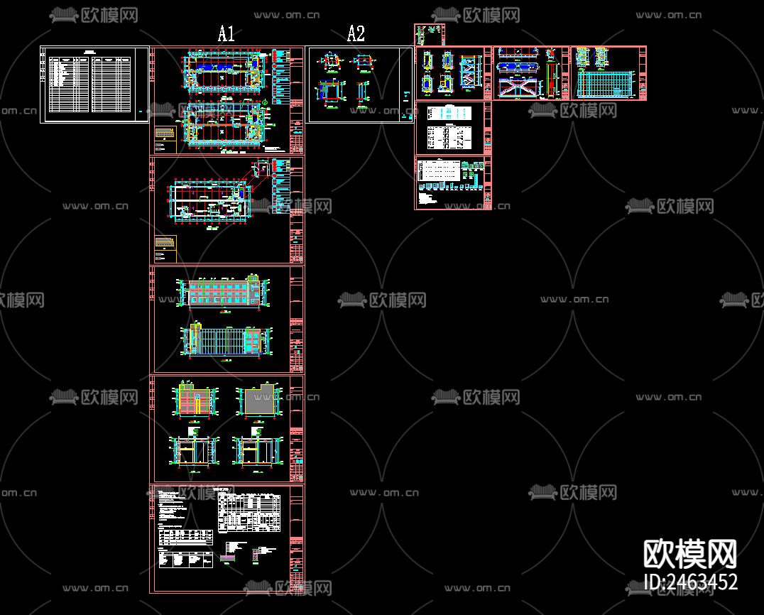 三层改扩建生产及辅助用房3号楼建筑CAD施工图下载（渲染图1）