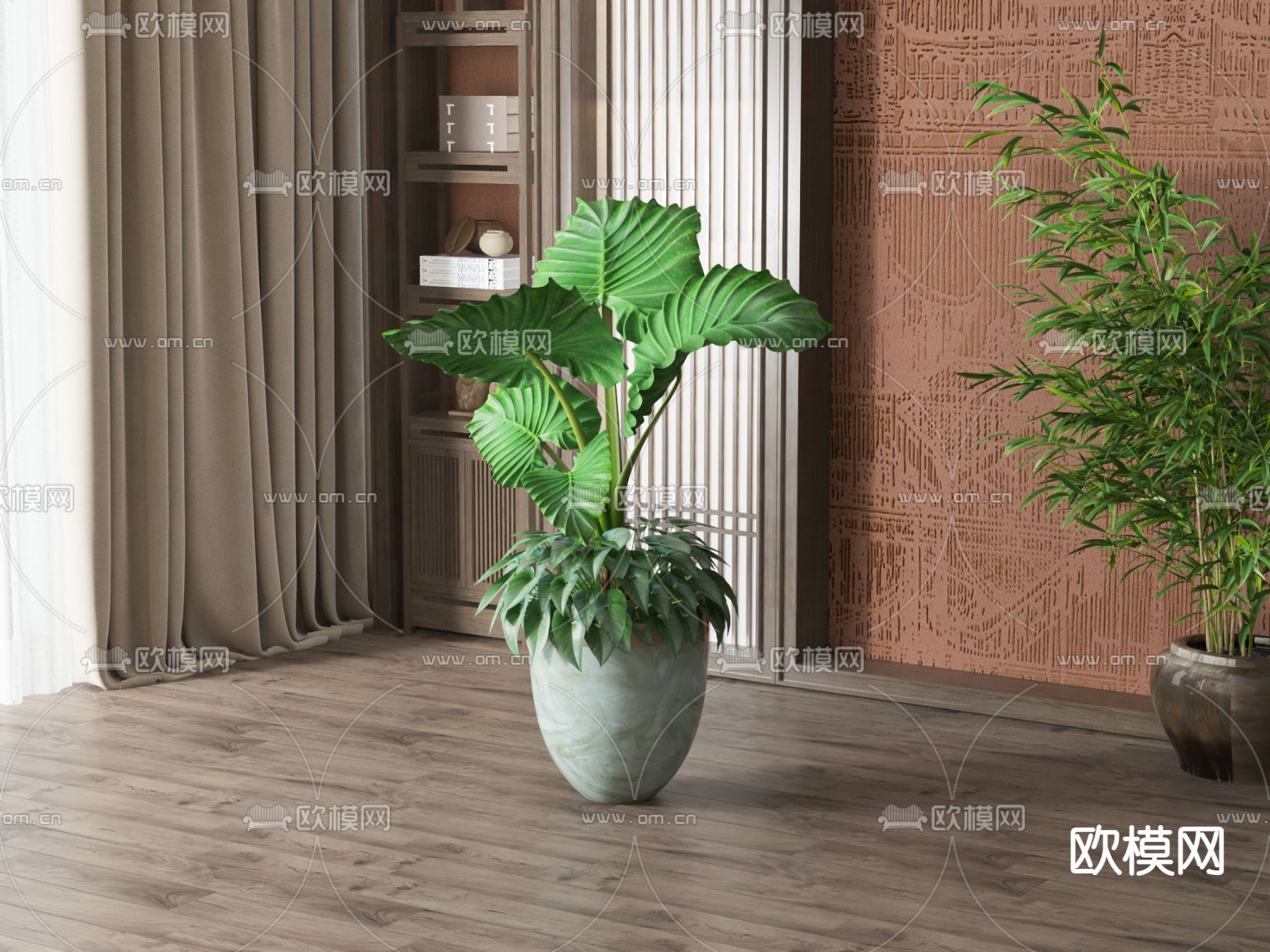 新中式绿植盆栽 盆景3d模型下载