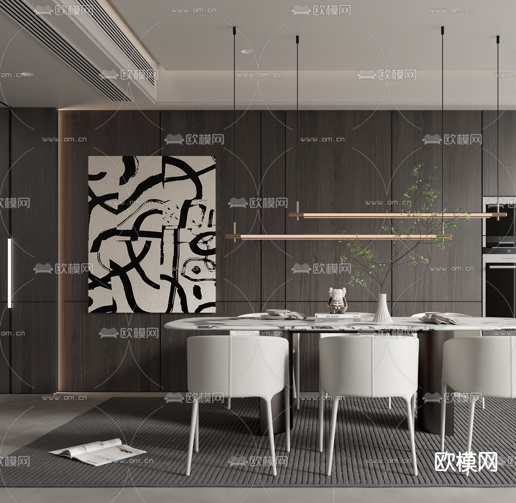 现代餐厅3d模型