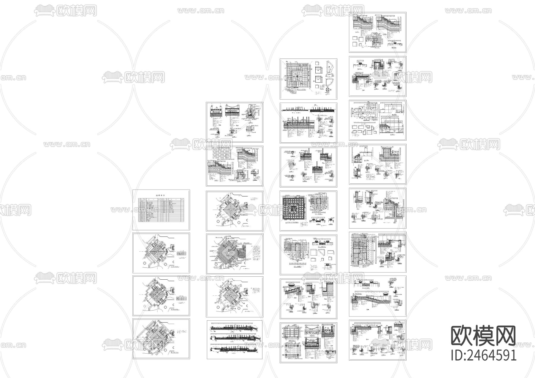 全套旱喷广场CAD施工图下载（渲染图2）