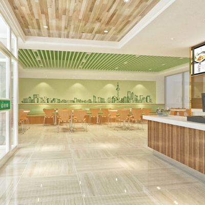  员工食堂 学生餐厅su模型 