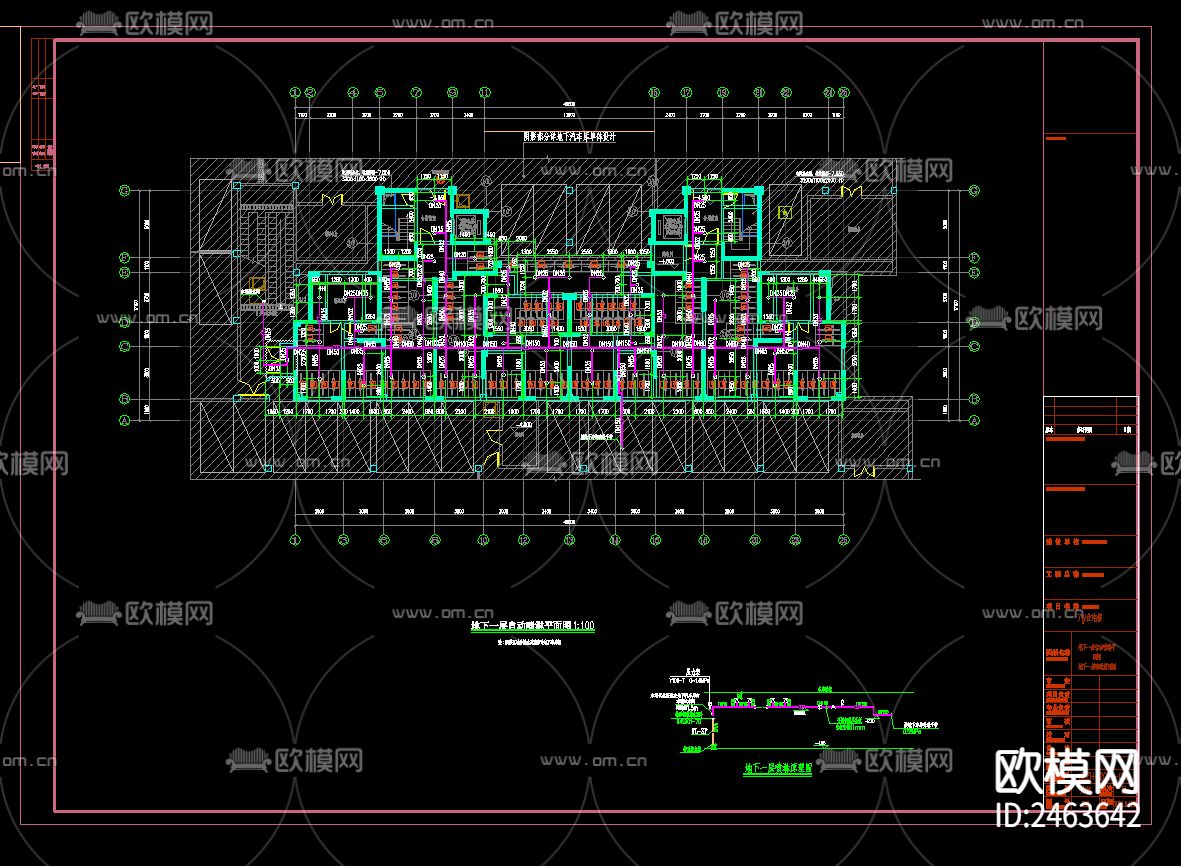 江苏某小区二十四层住宅给排水cad施工图下载（渲染图3）