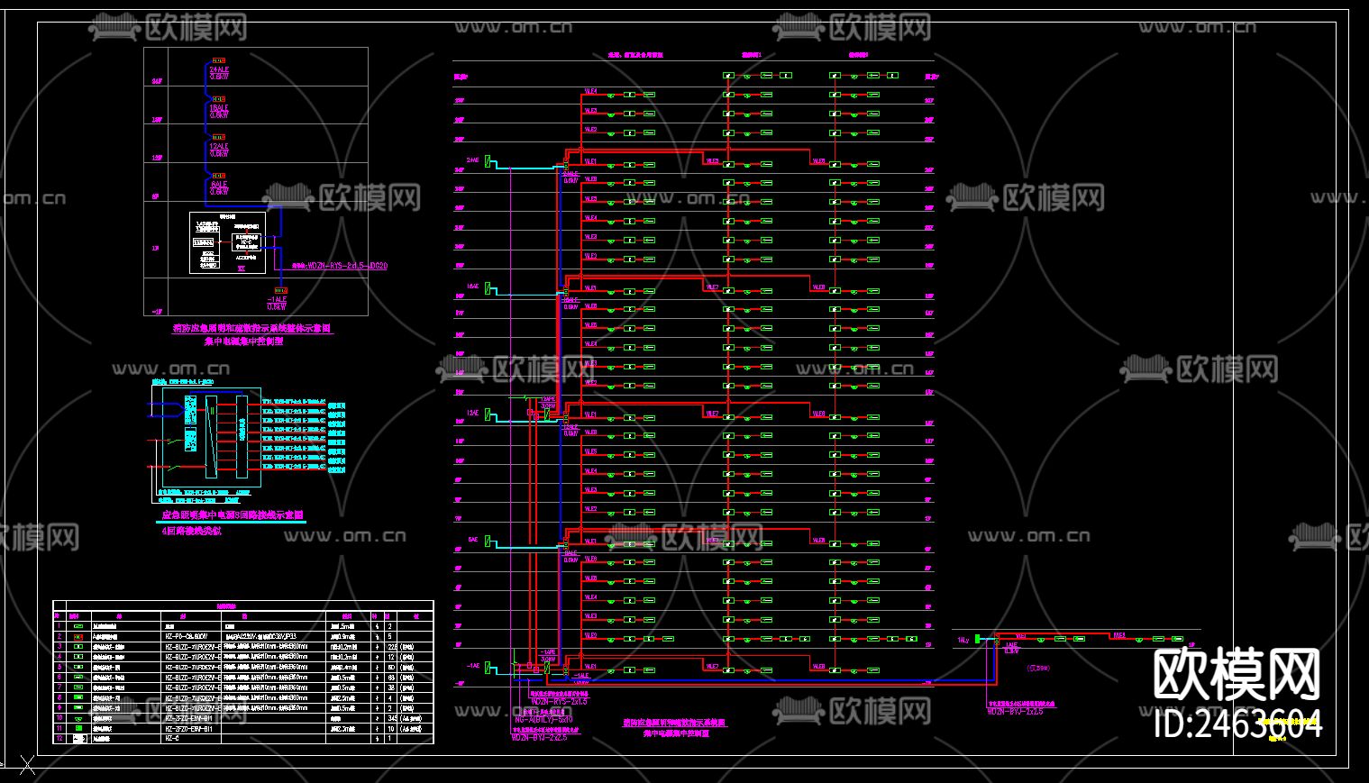 二十七层住宅楼电气cad施工图下载（渲染图3）
