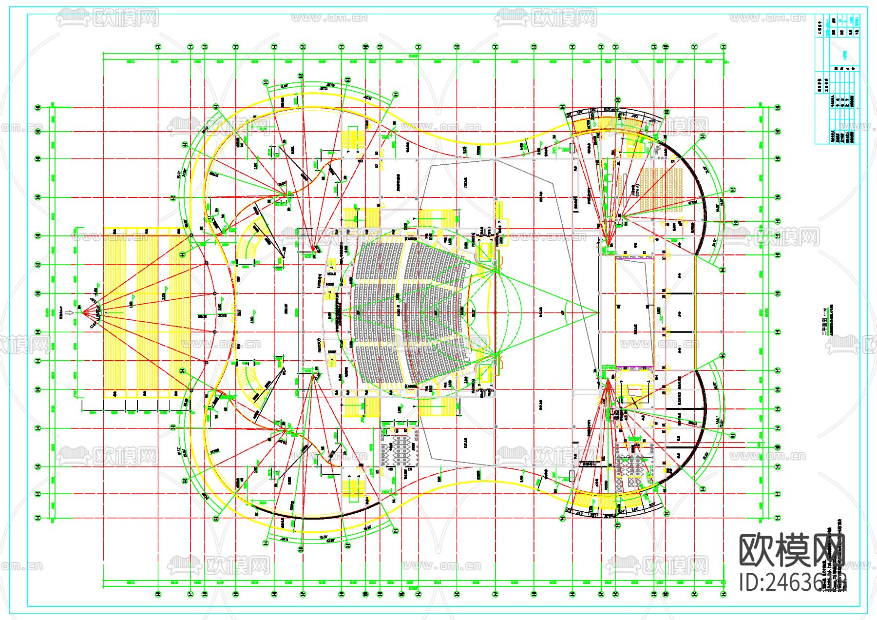 某地大剧院建筑cad施工图下载（渲染图4）