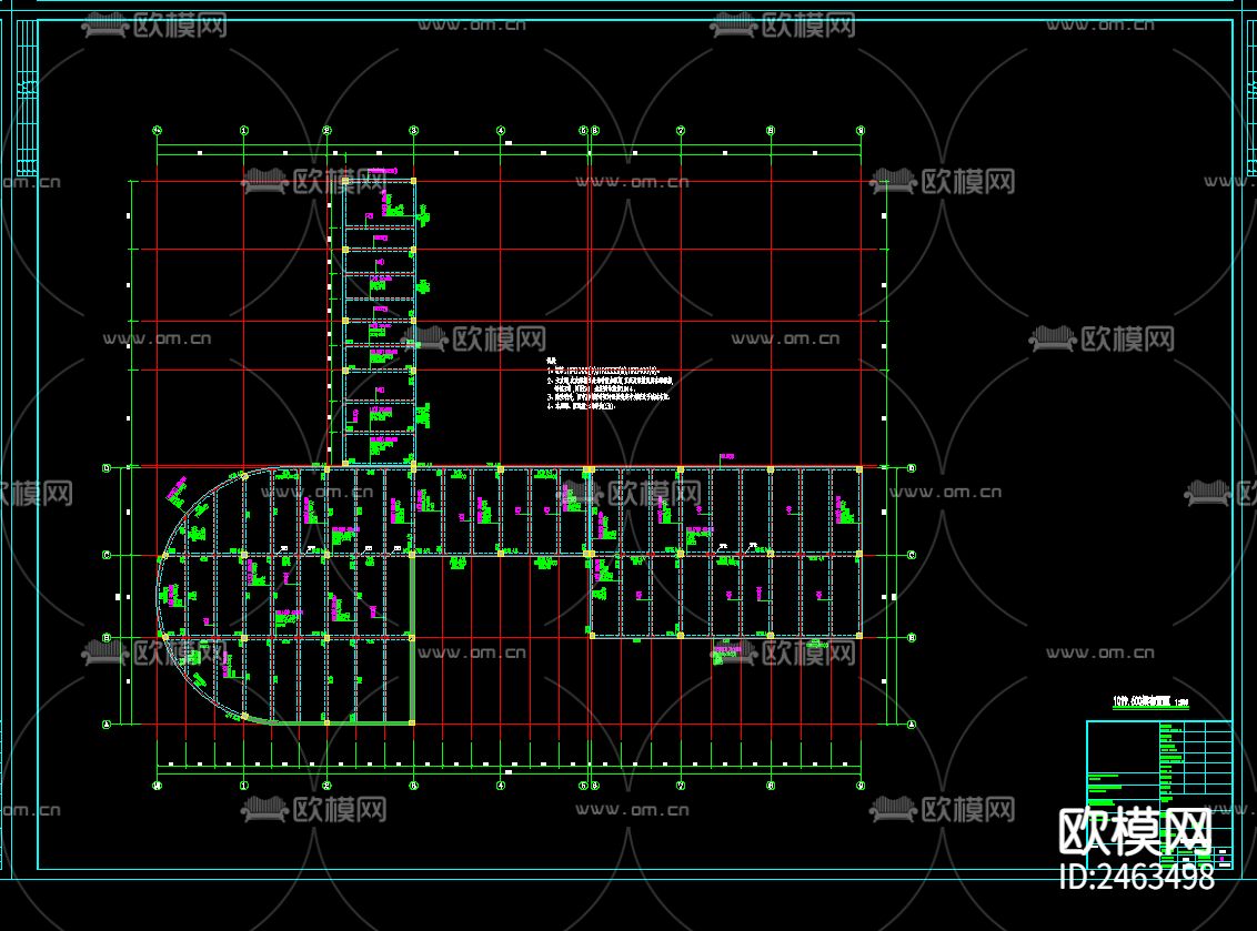 框架结构中学水泵房结构CAD施工图下载（渲染图5）