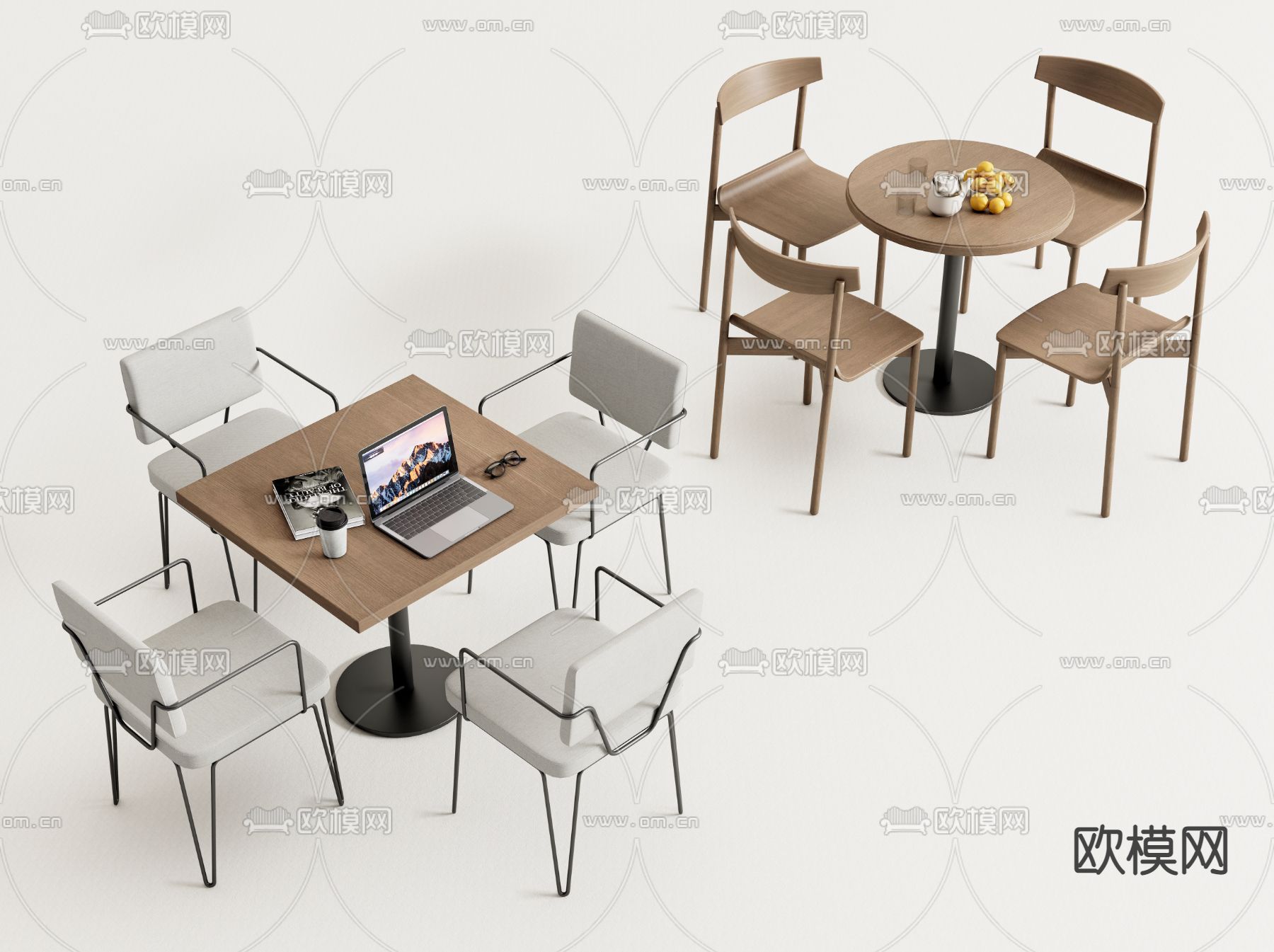 休闲桌椅 洽谈桌椅3d模型下载_ID12290474_3dmax免费模型-欧模网