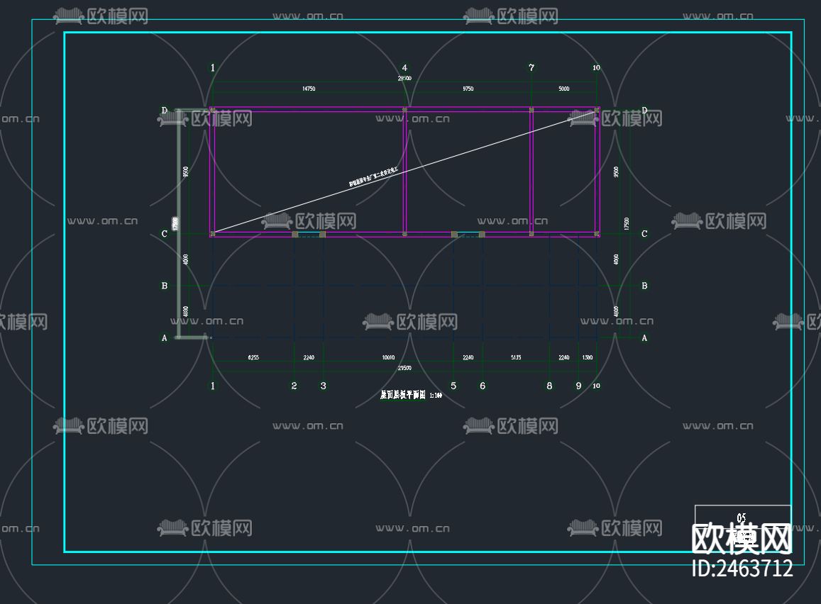 砖混厂房（保鲜库）结构CAD施工图下载（渲染图5）