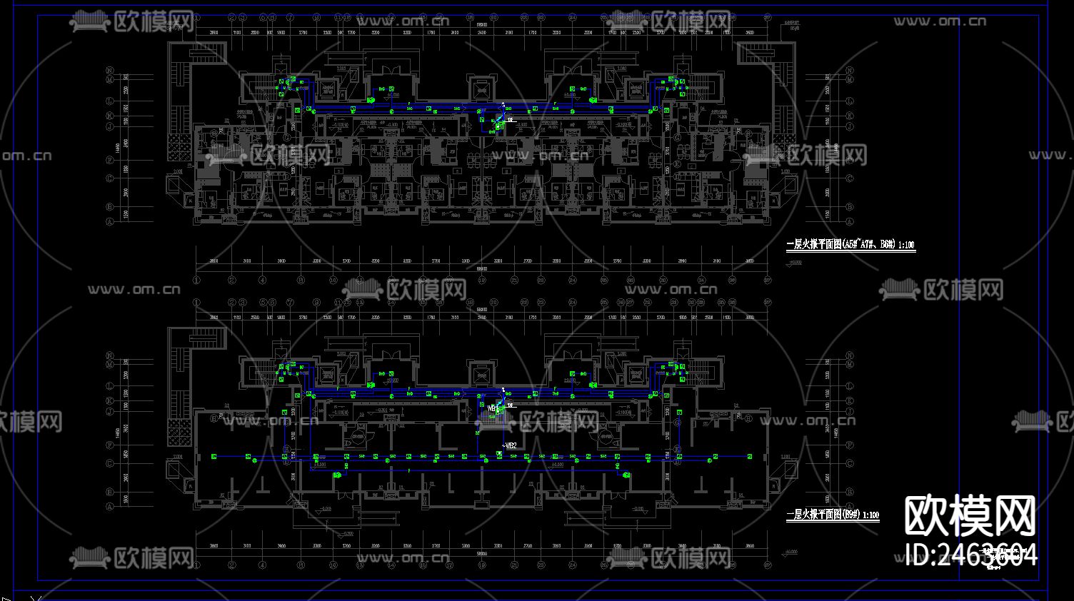 二十七层住宅楼电气cad施工图下载（渲染图10）