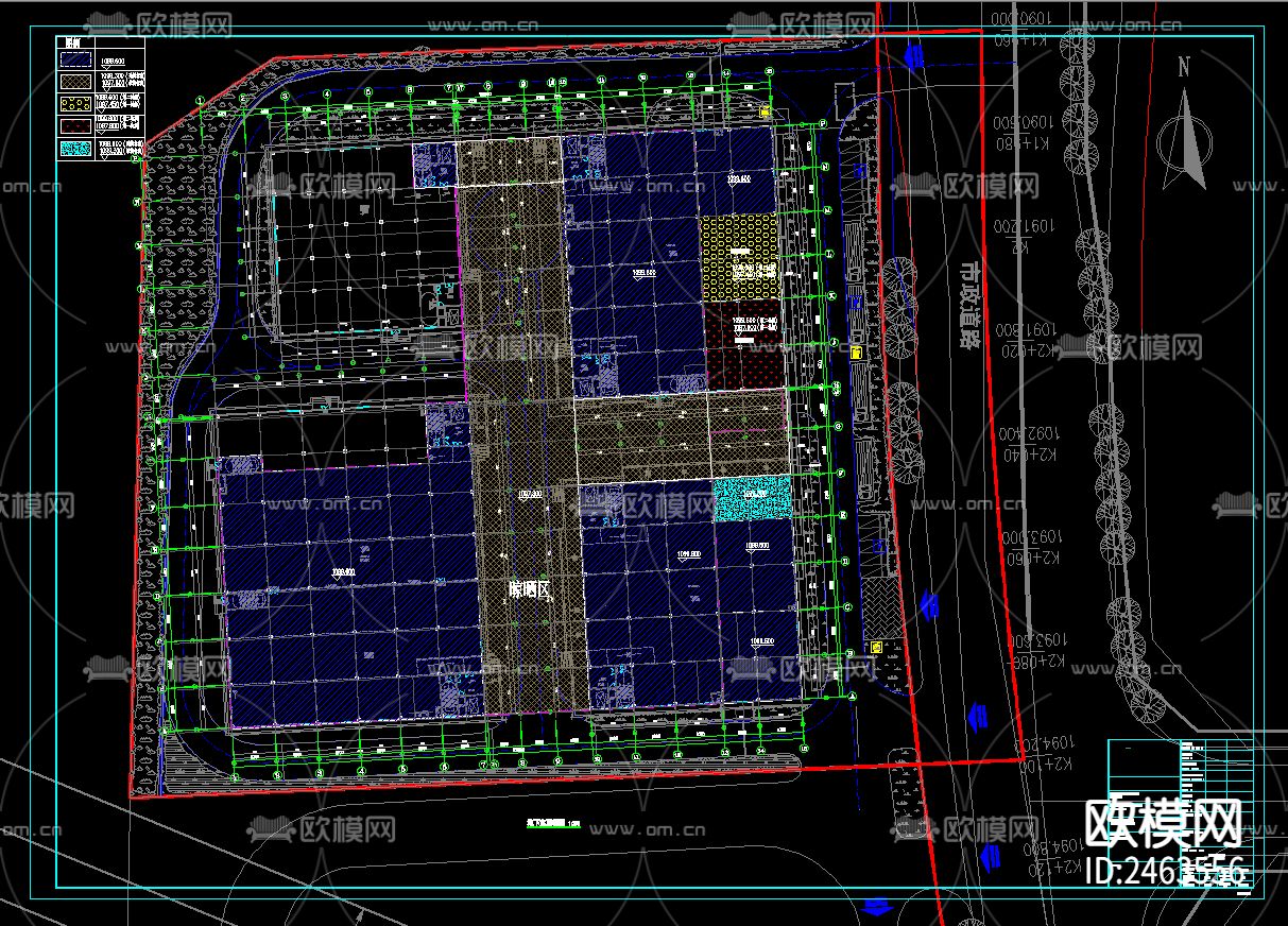 应急物资储备仓库地下室建筑cad施工图下载（渲染图2）