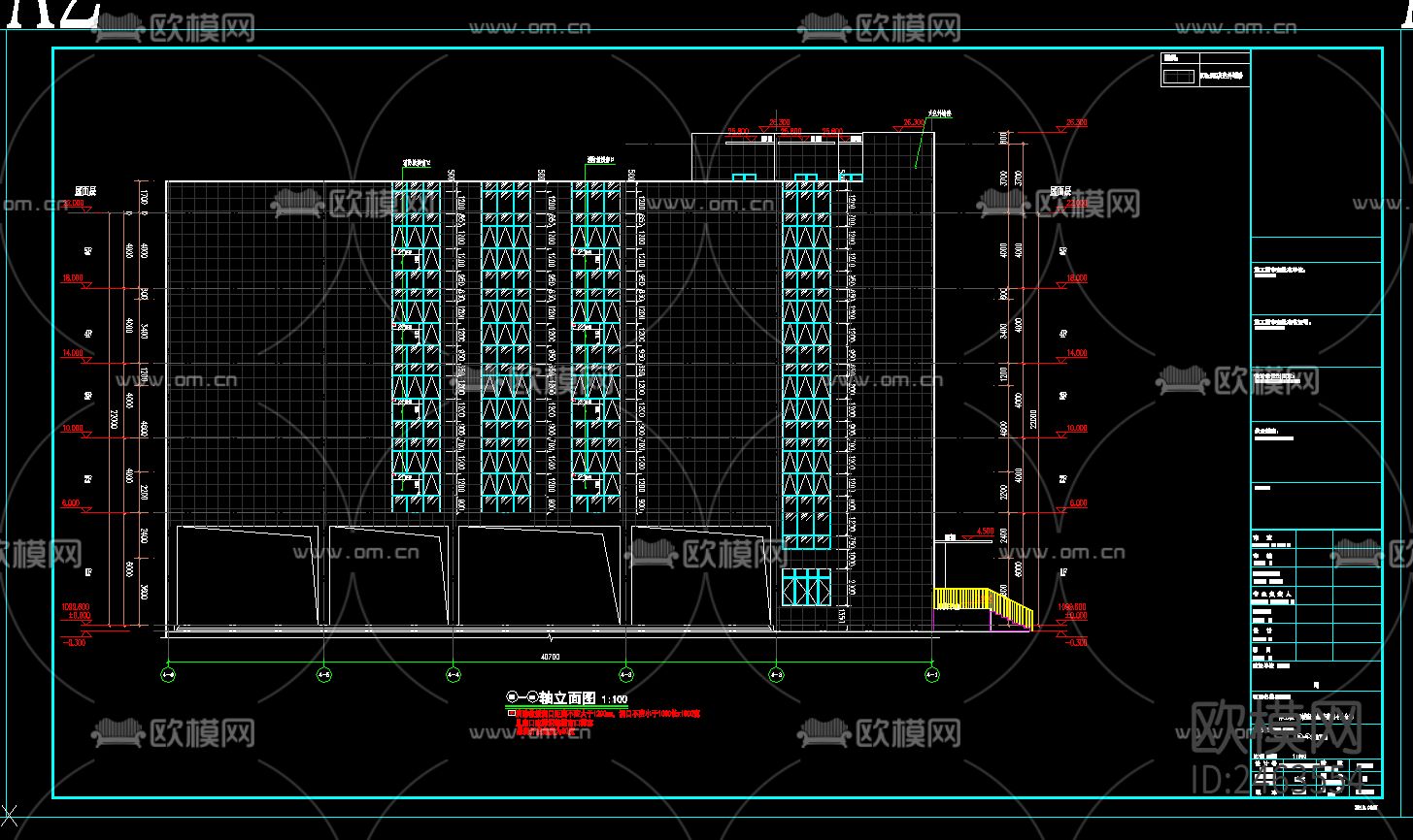 应急物资储备4号仓库建筑cad施工图下载（渲染图3）