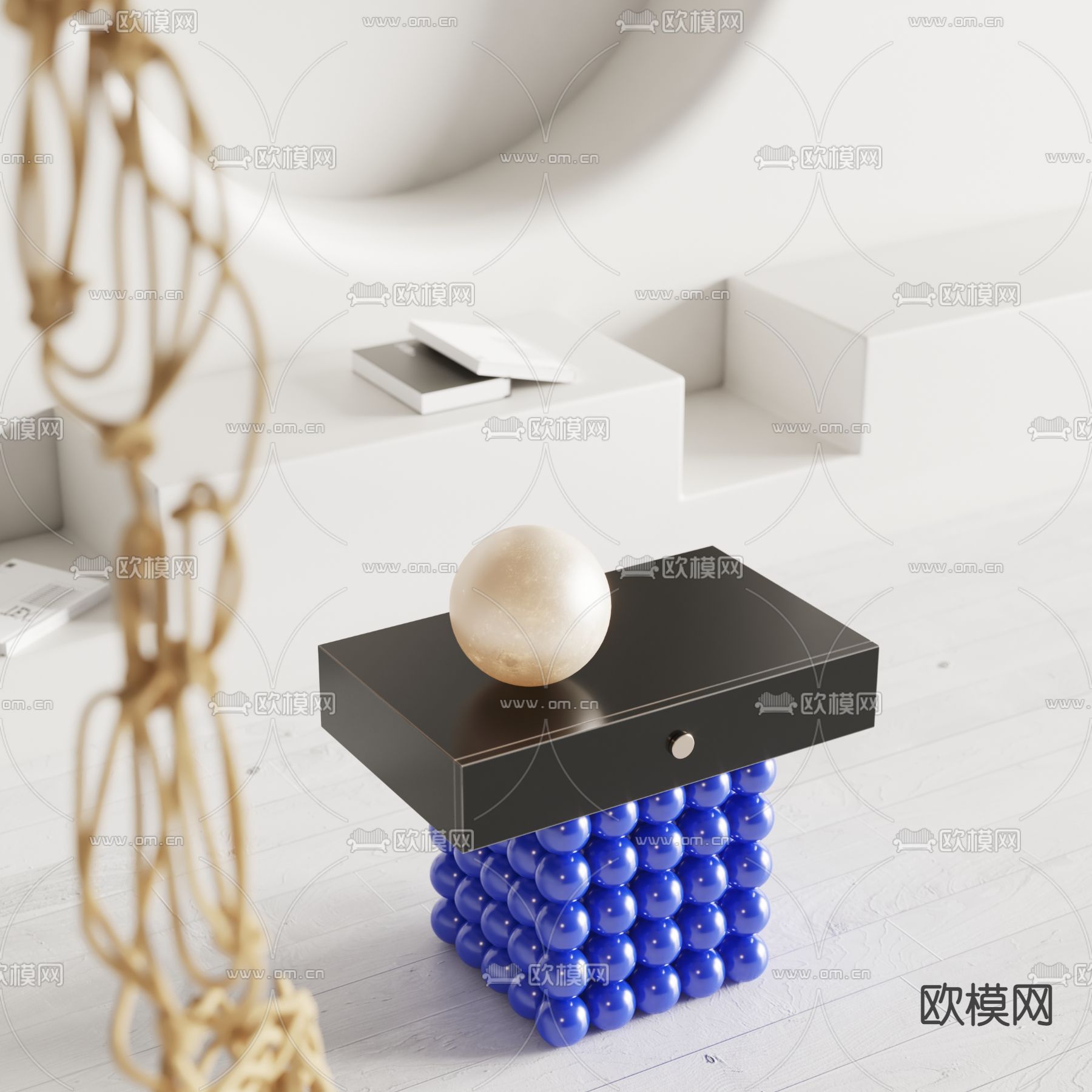 现代球形台灯su模型