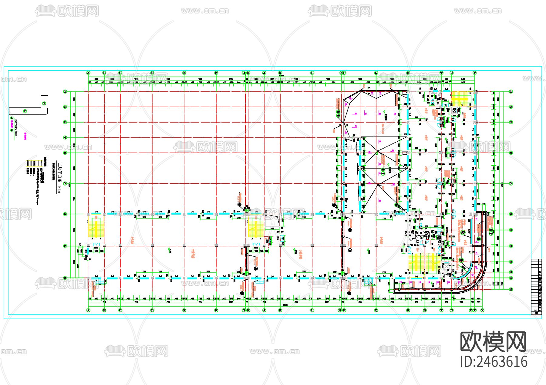 某地工农业综合楼建筑cad施工图下载（渲染图7）