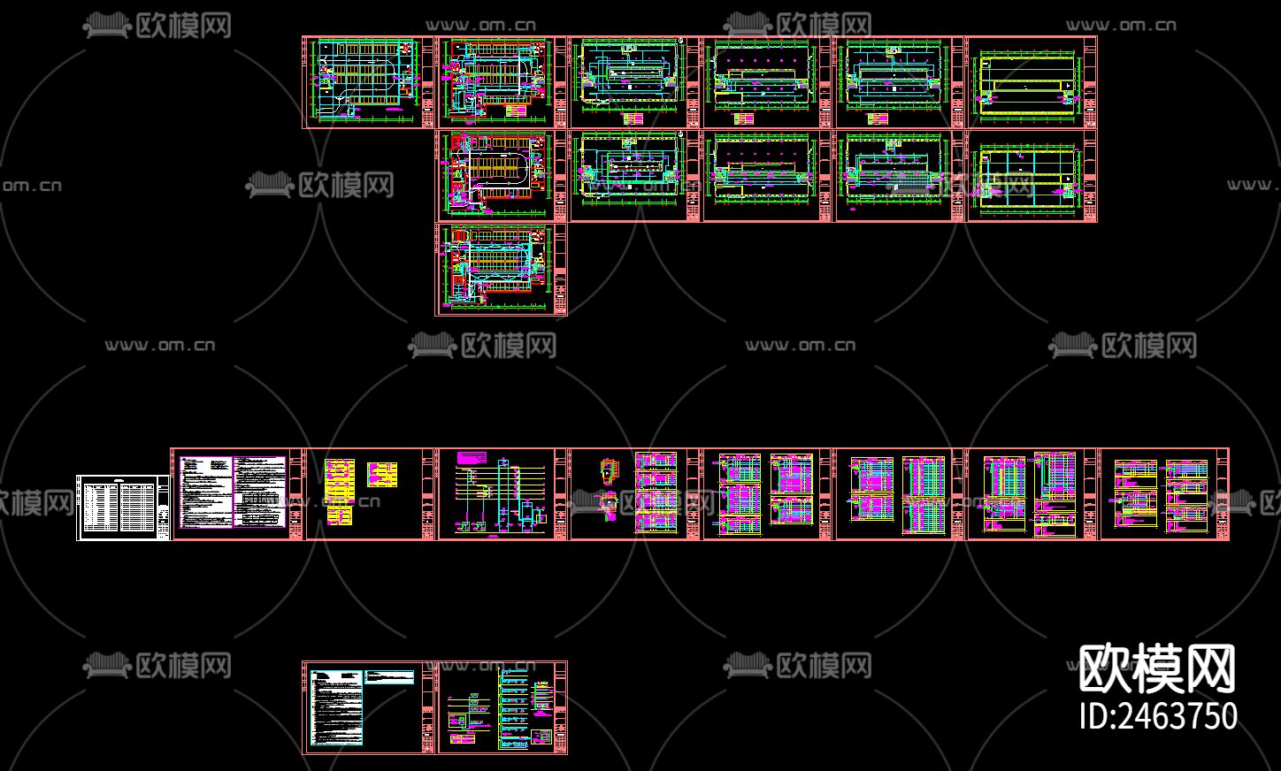 五层厂房电气CAD施工图下载（渲染图1）