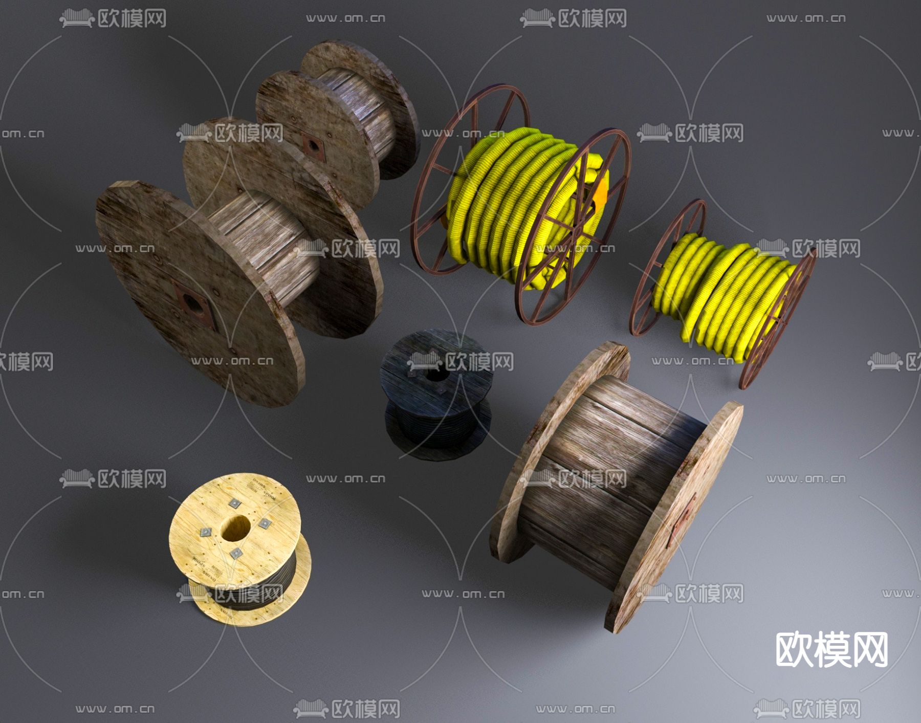 工业风电缆线盘 缆线su模型