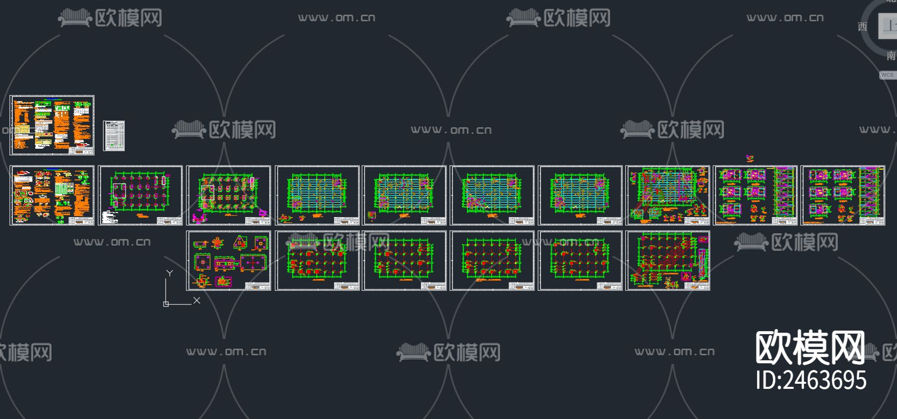 某医药项目厂房生产车间结构CAD施工图下载（渲染图1）