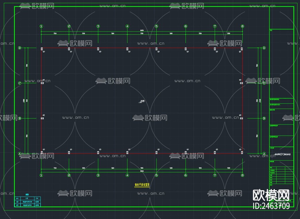 临时办公室轻型门式刚屋架CAD施工图-免费3dmax模型库-欧模网