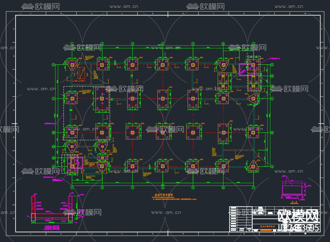 某医药项目厂房生产车间结构CAD施工图下载（渲染图4）