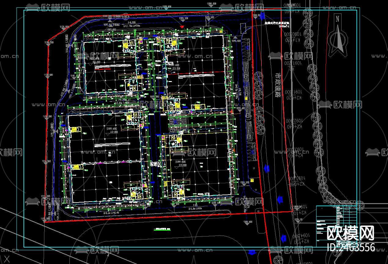 应急物资储备仓库地下室建筑cad施工图下载（渲染图3）