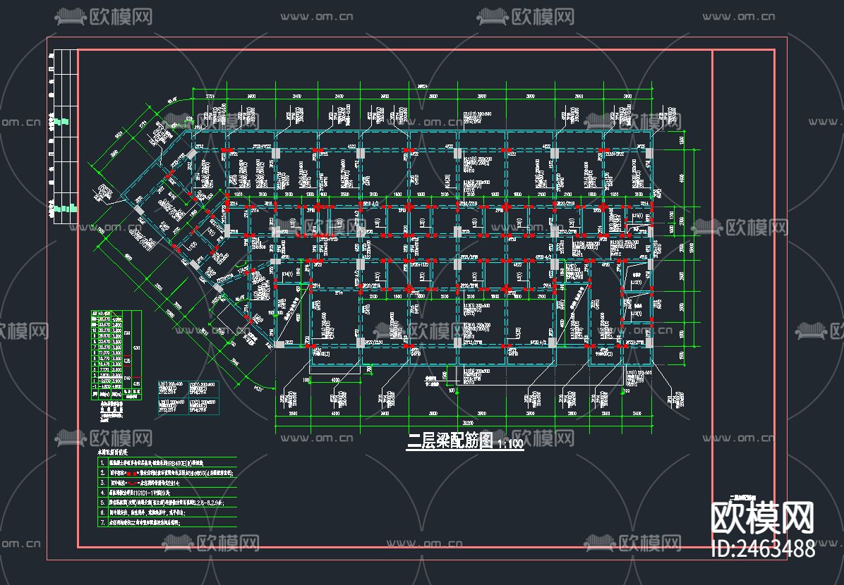 精品高层宾馆十层CAD施工图下载（渲染图5）