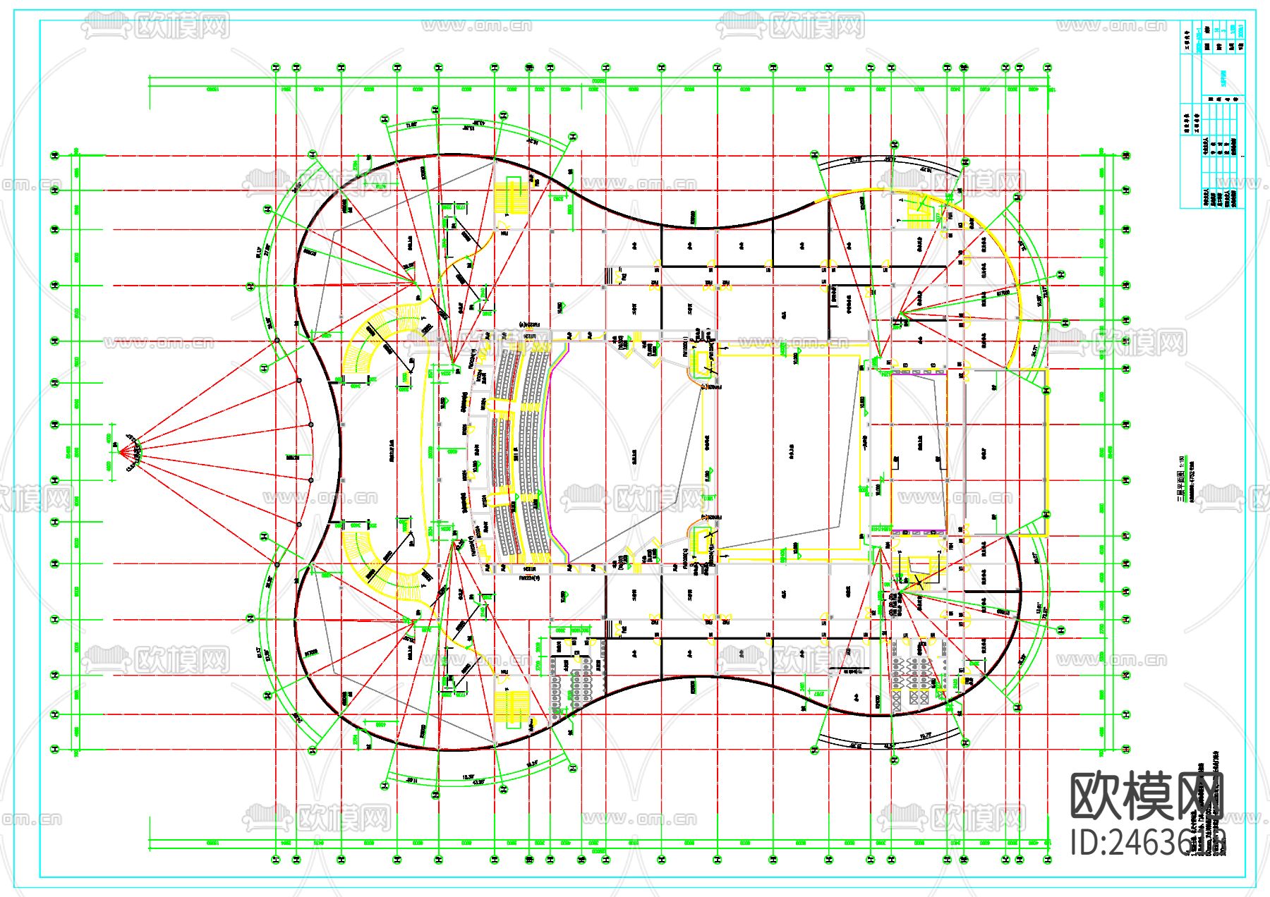 某地大剧院建筑cad施工图下载（渲染图3）
