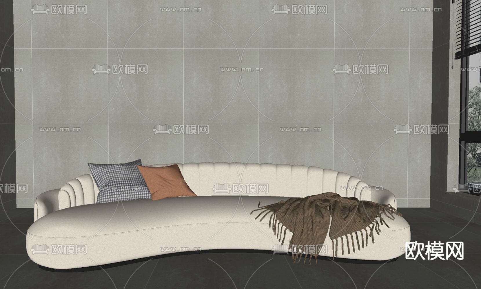 Minotti 弧形沙发 异形沙发su模型