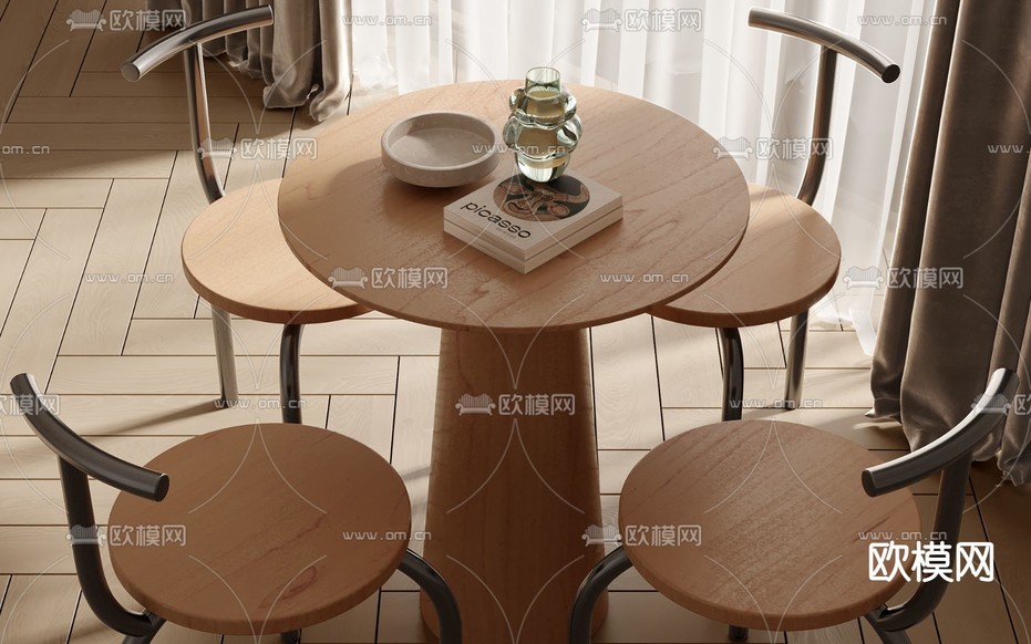 现代洽谈桌椅3d模型下载
