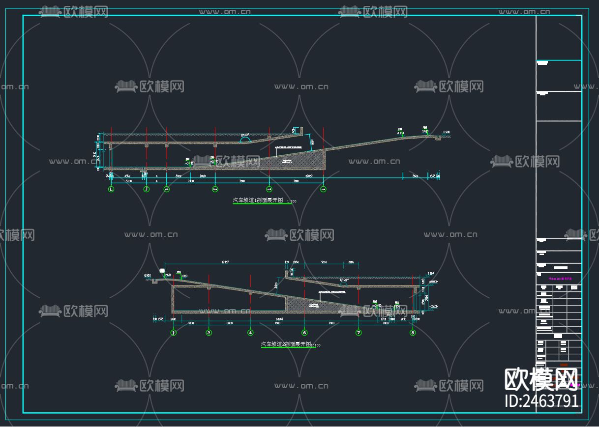 某小区人防地下室CAD施工图下载（渲染图4）