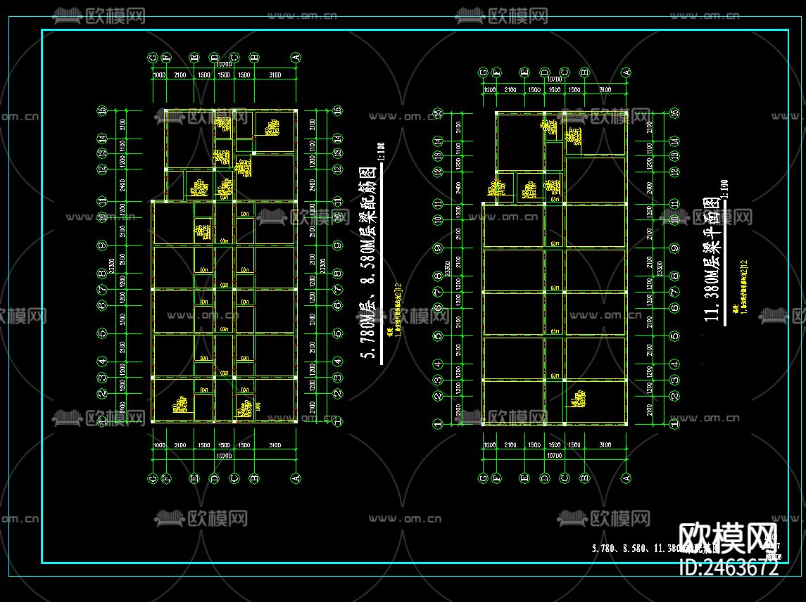 四层砖混结构宿舍公寓楼CAD施工图下载（渲染图6）