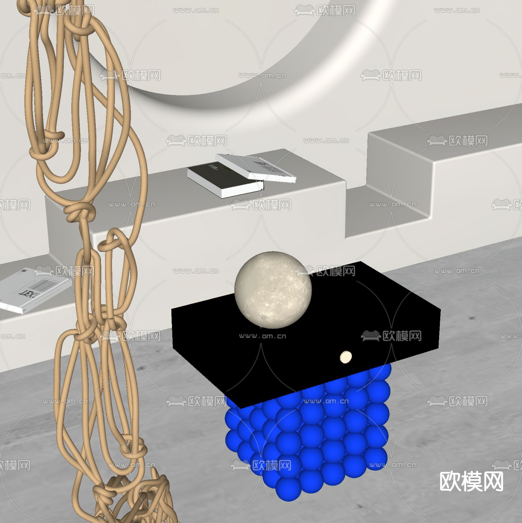 现代球形台灯su模型