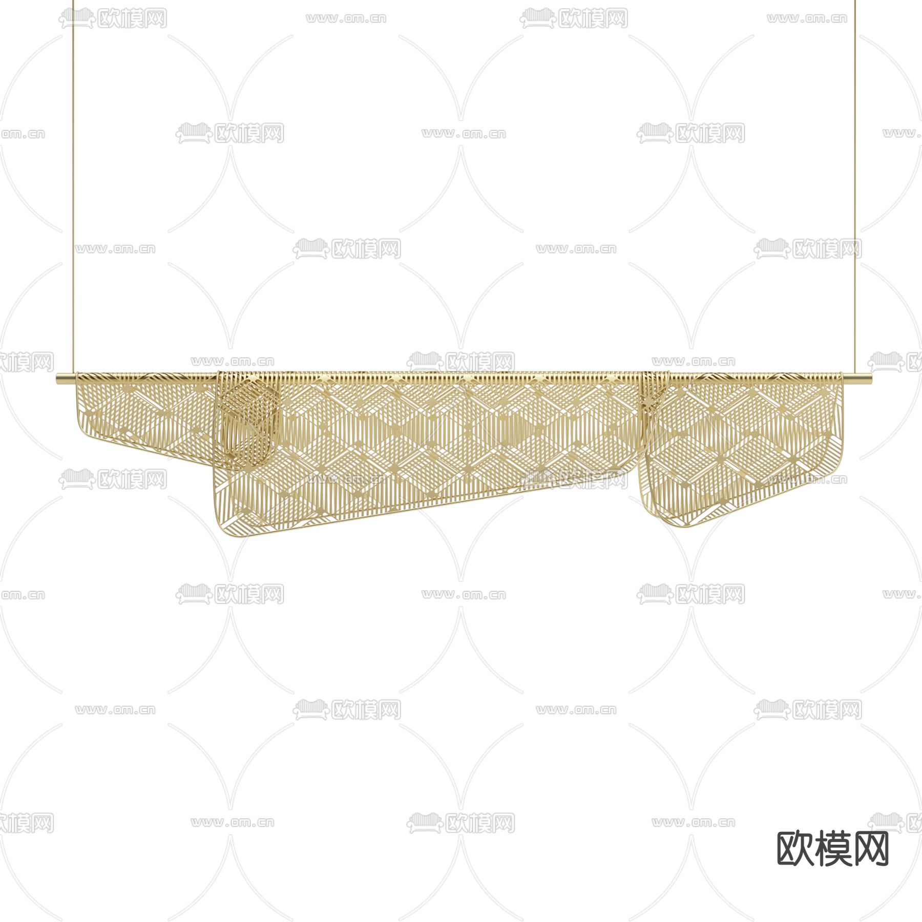 现代轻奢创意艺术吊灯免费3d模型下载