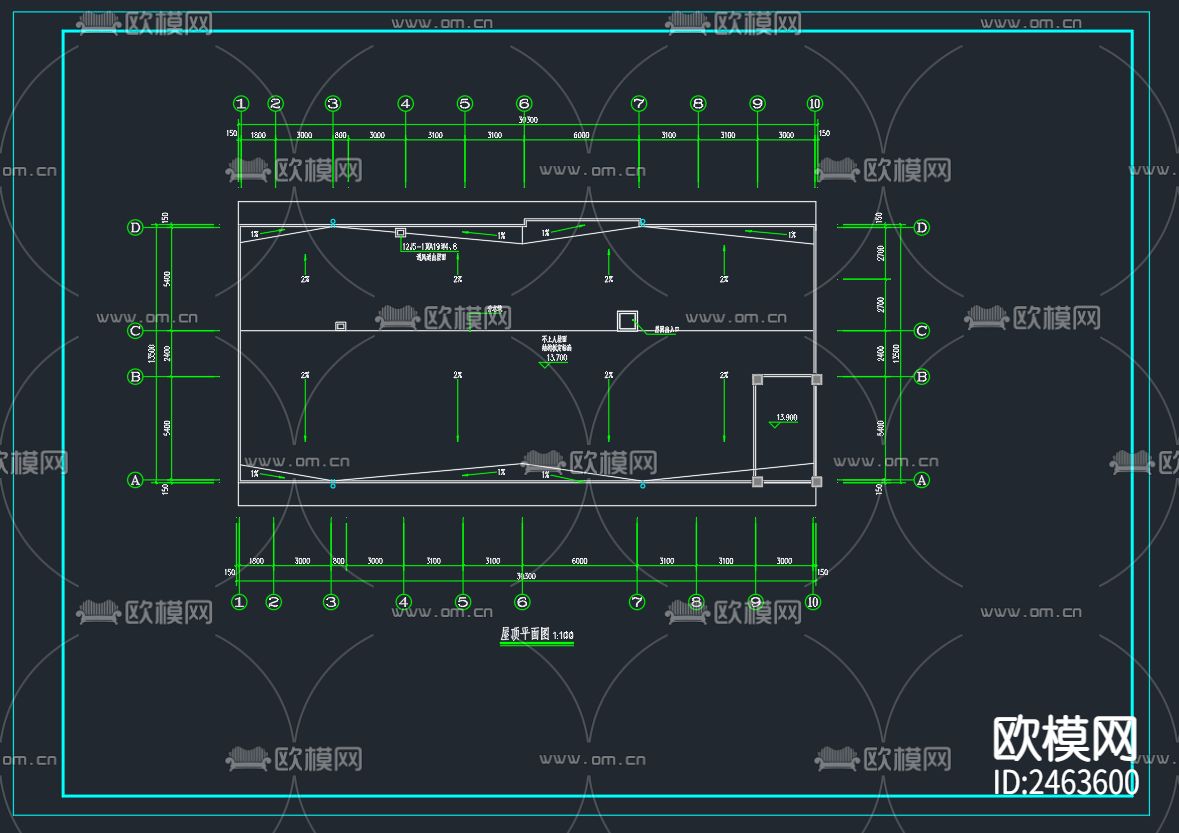 卫生院业务用房及周转宿舍cad施工图下载（渲染图4）