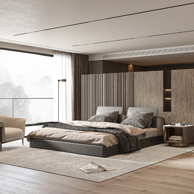  Minotti 卧室 主人房su模型 