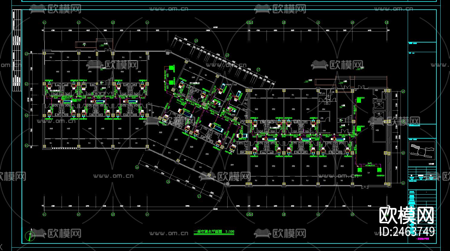 人民医院养老中心 疗养楼暖通CAD施工图下载（渲染图8）