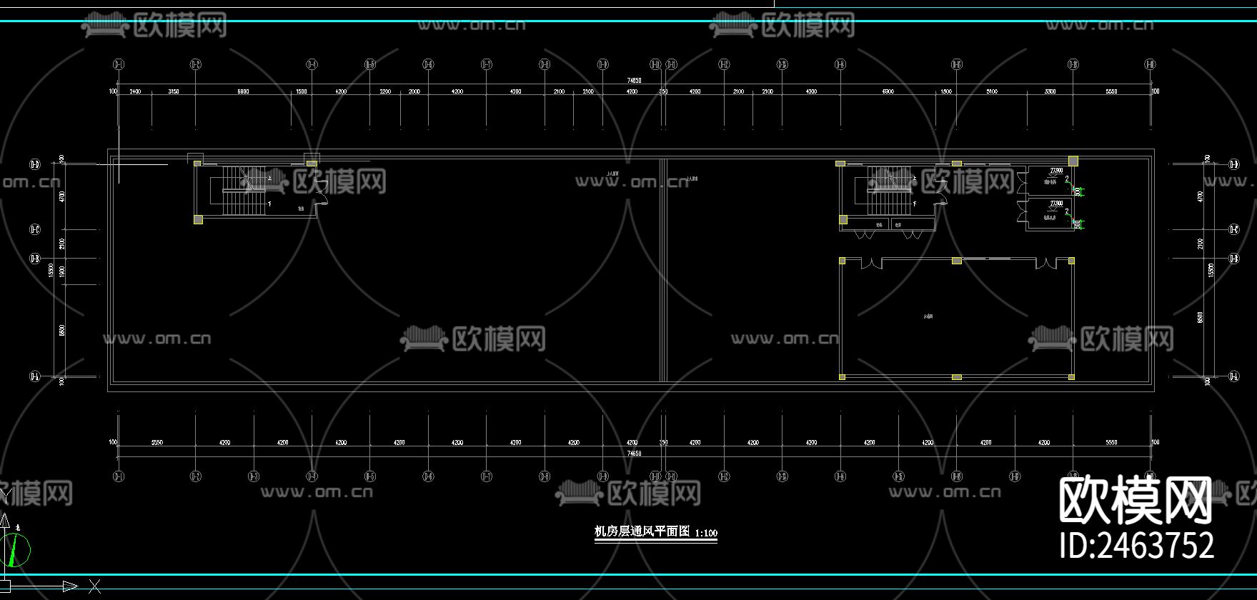 人民医院养老中心D座八层疗养楼暖通CAD施工图下载（渲染图6）