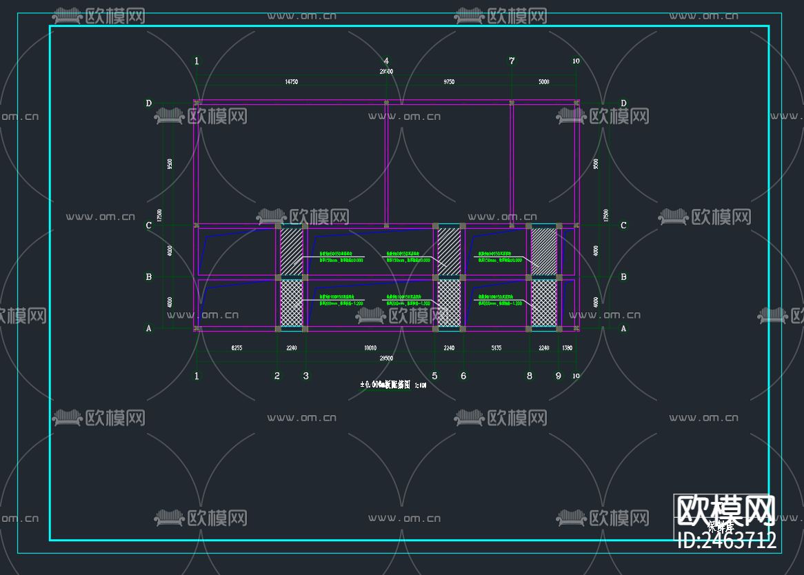 砖混厂房（保鲜库）结构CAD施工图下载（渲染图4）