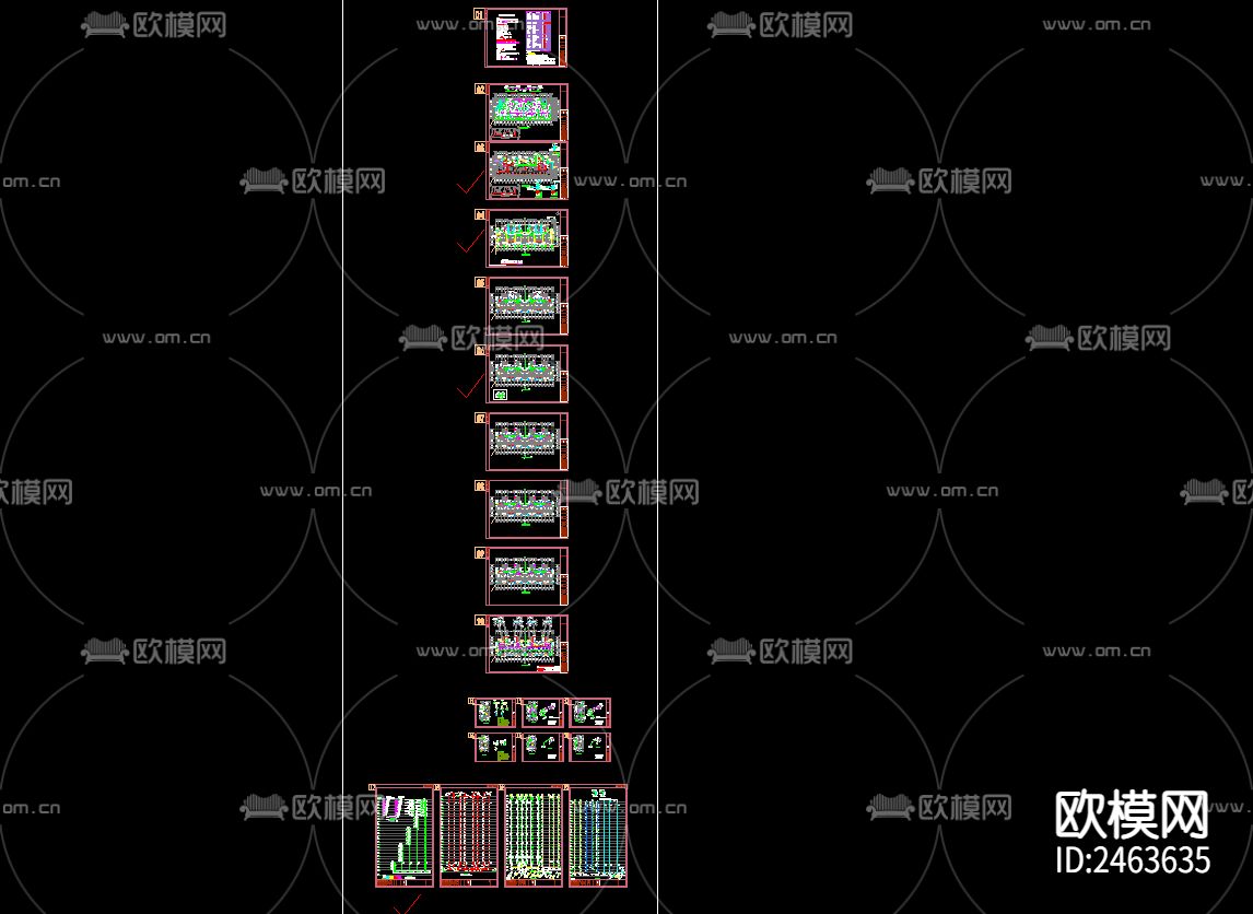 二十五层住宅楼给排cad施工图下载（渲染图1）