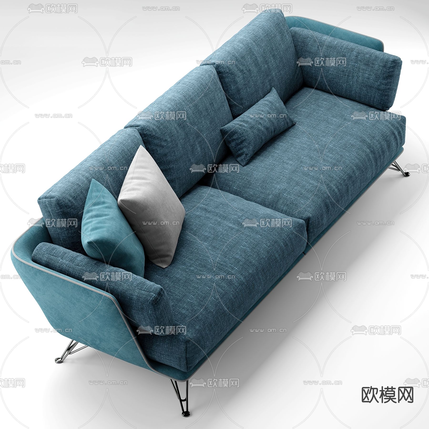 现代双人沙发su模型