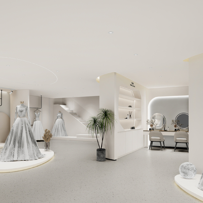  现代婚纱店su模型 