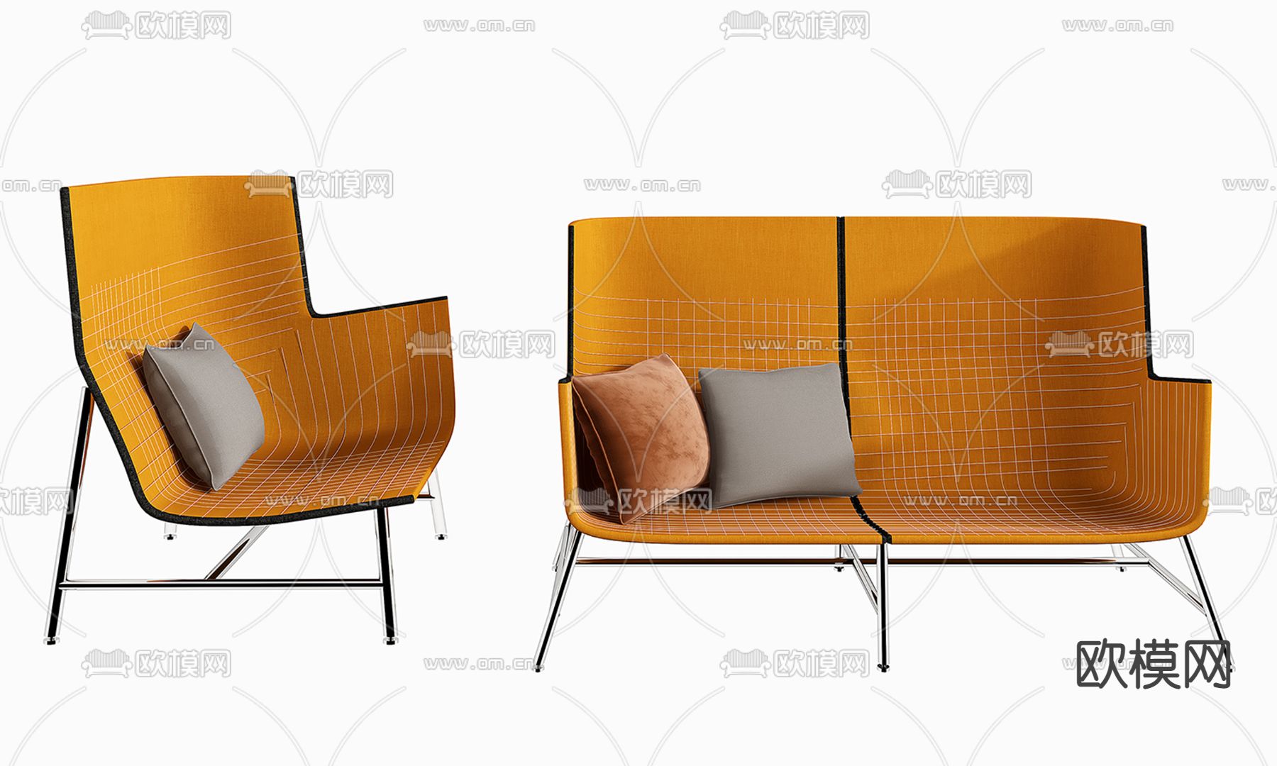 Paper Planes 休闲沙发3d模型下载（渲染图2）