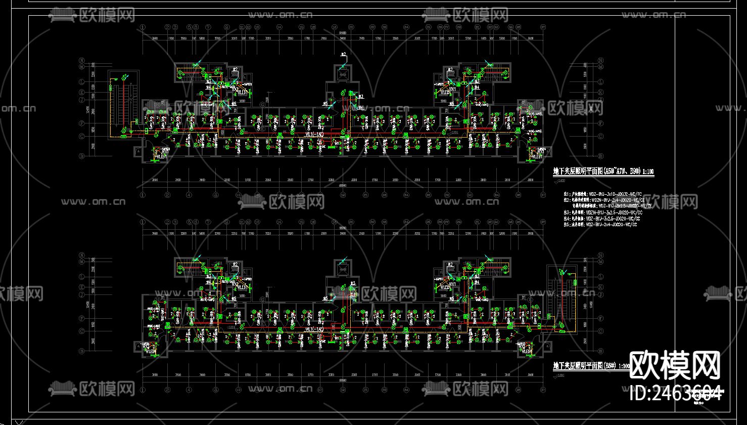 二十七层住宅楼电气cad施工图下载（渲染图6）
