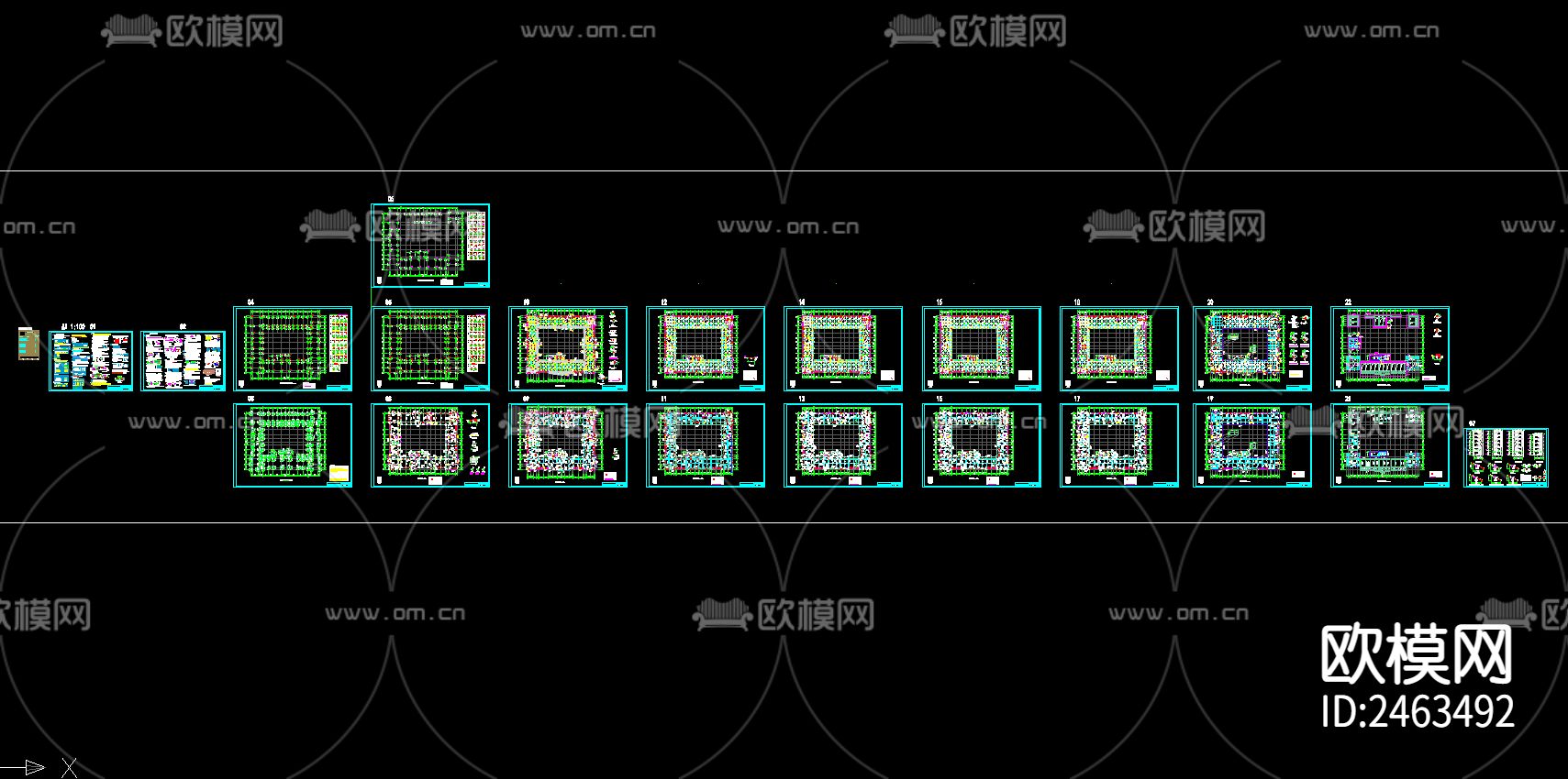 某大学六层实训楼结构CAD施工图下载（渲染图1）
