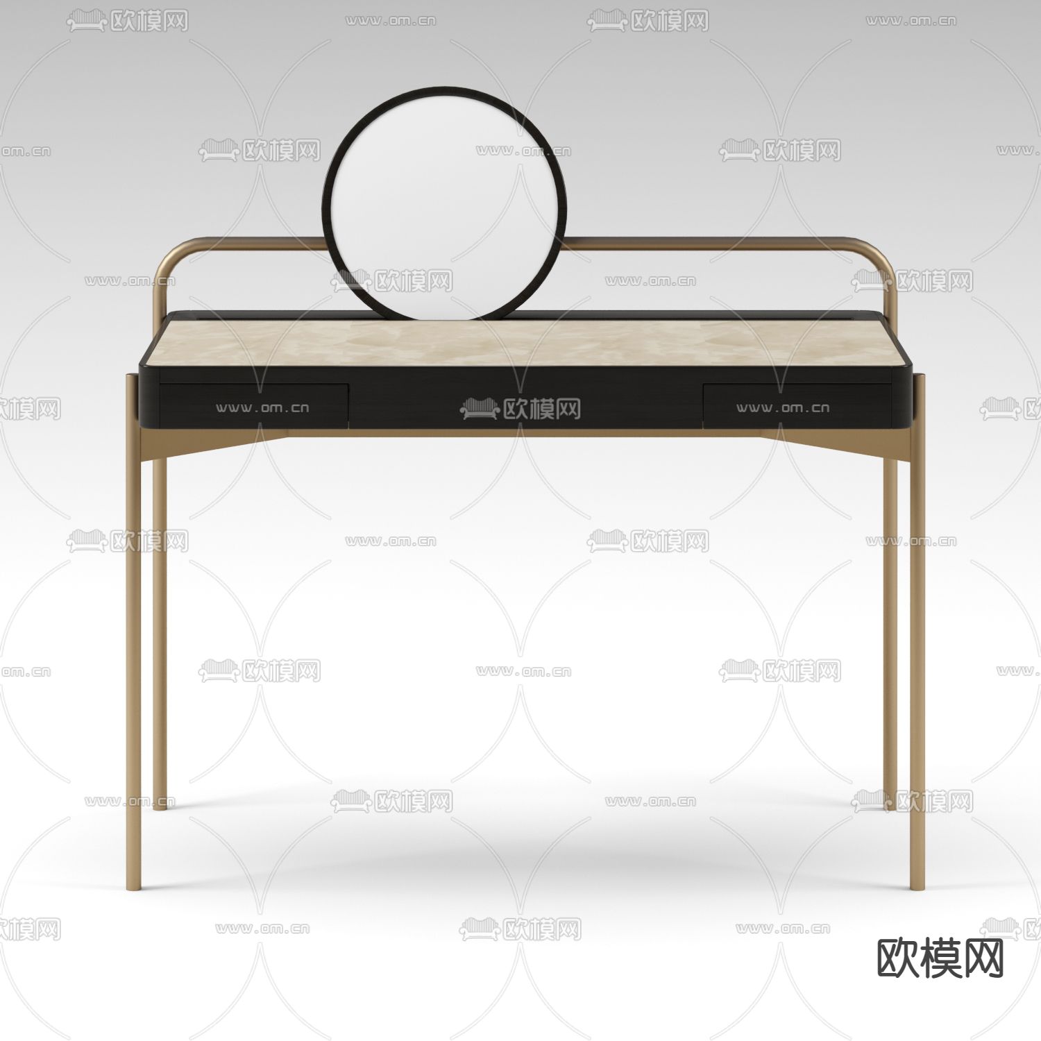 现代轻奢创意梳妆台免费3d模型下载