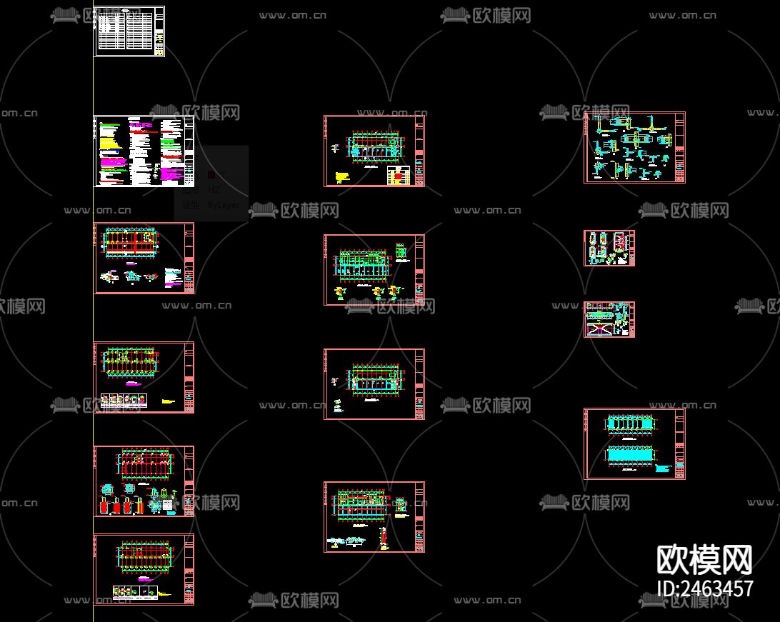 三层改扩建生产及辅助用房3号楼建筑CAD施工图下载（渲染图1）