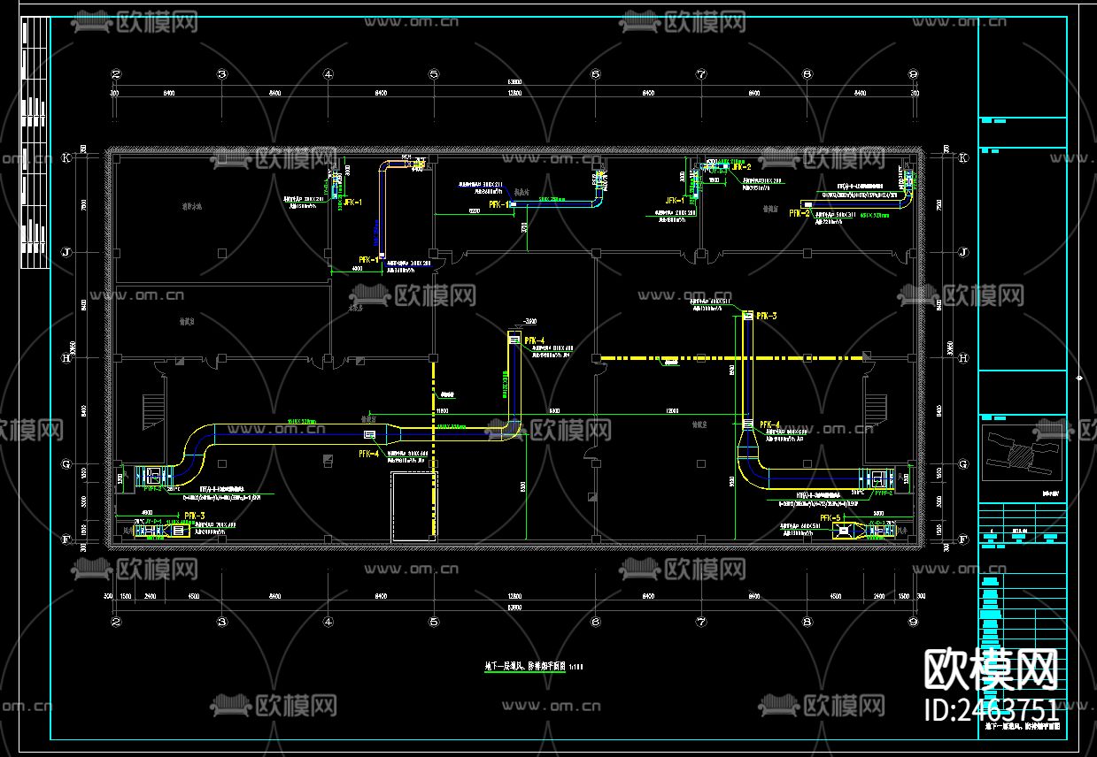 人民医院养老中心 康复疗养楼暖通CAD施工图下载（渲染图6）
