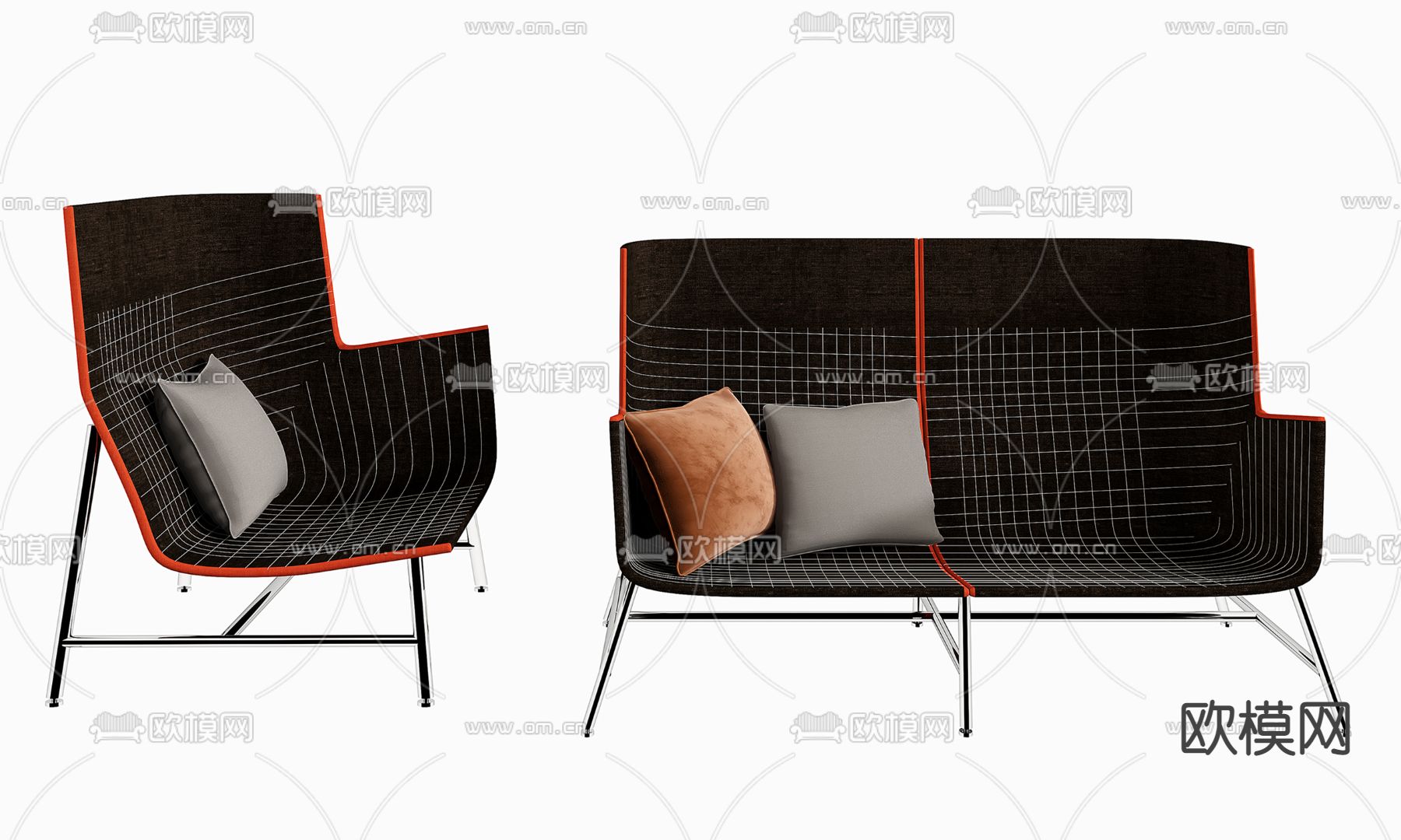 Paper Planes 休闲沙发3d模型下载（渲染图4）