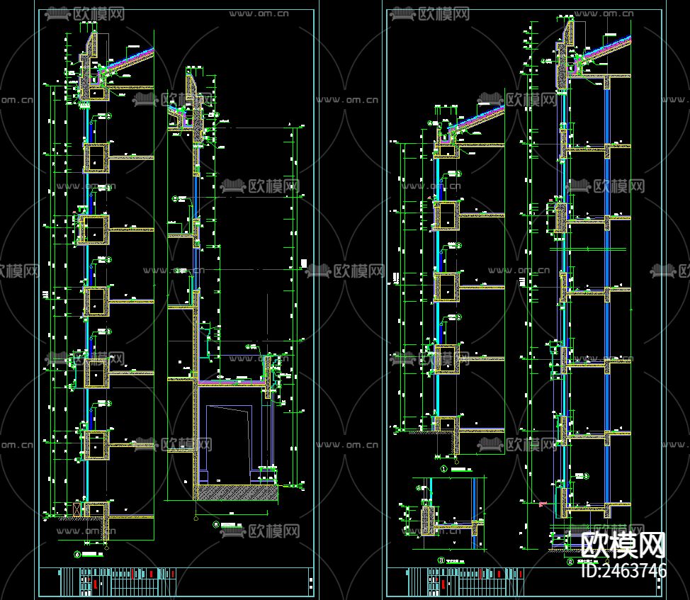 某小区27号楼住宅楼建筑CAD施工图下载（渲染图9）