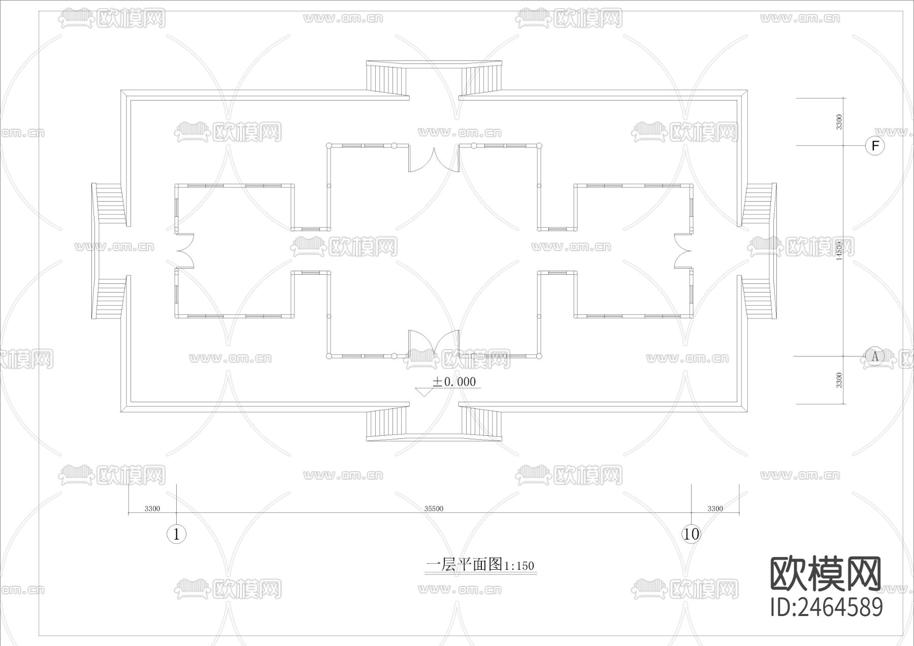 汉代庄王阁建筑CAD施工图下载（渲染图2）