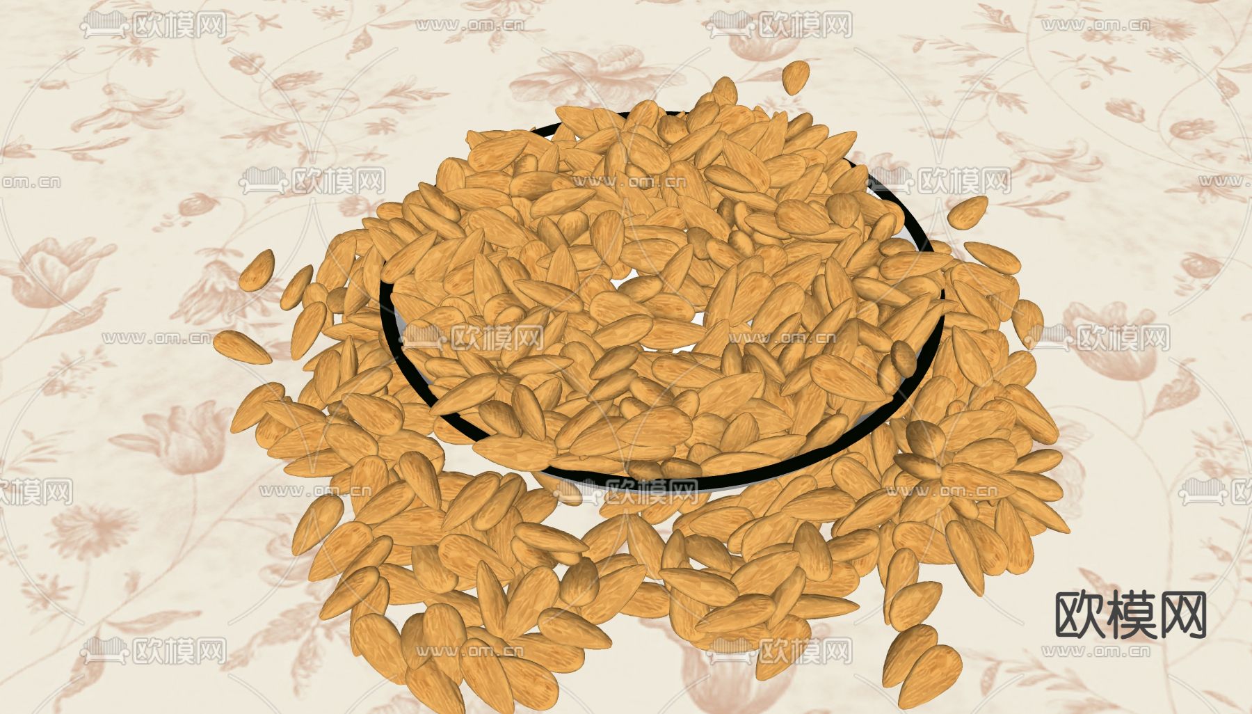 杏仁  坚果su模型下载（渲染图2）