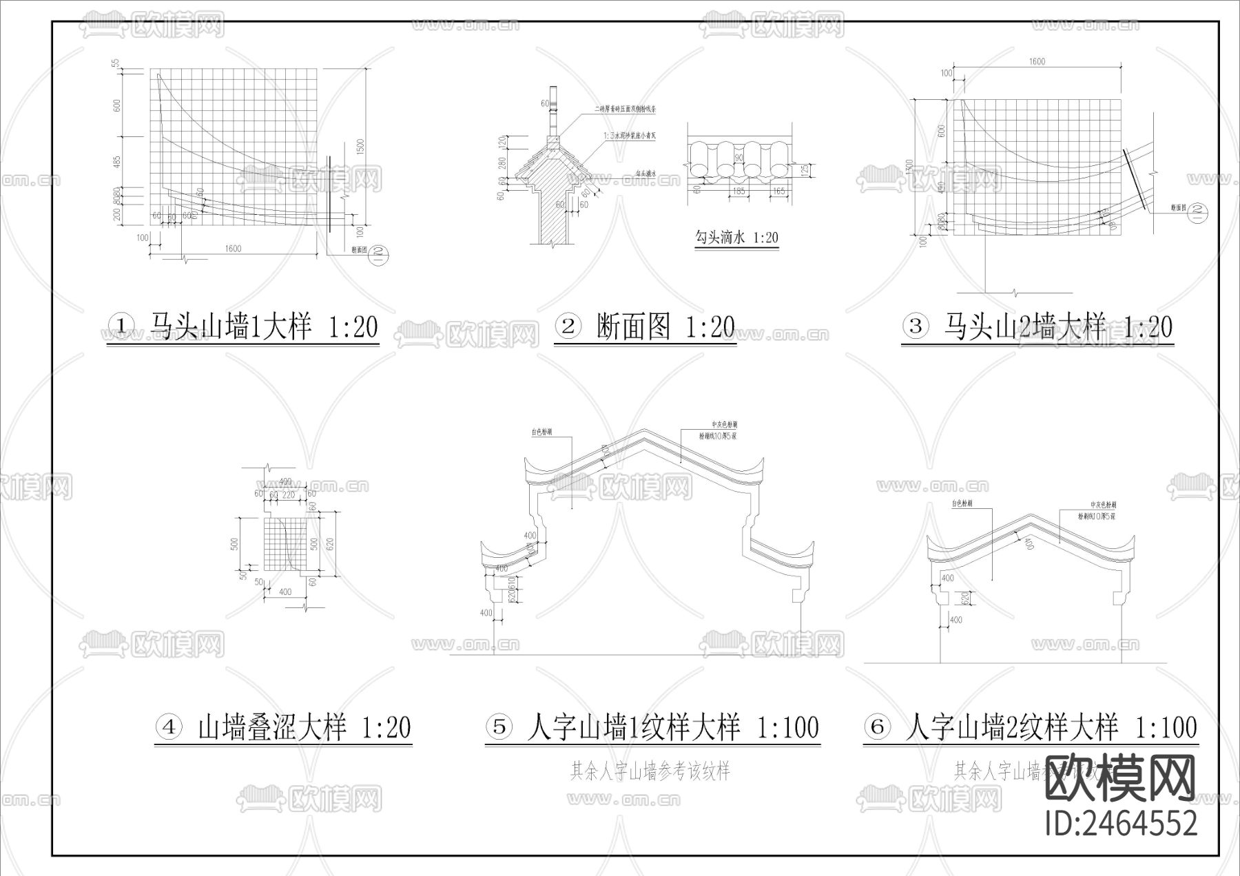 民俗文化长廊全套建筑CAD施工图下载（渲染图10）