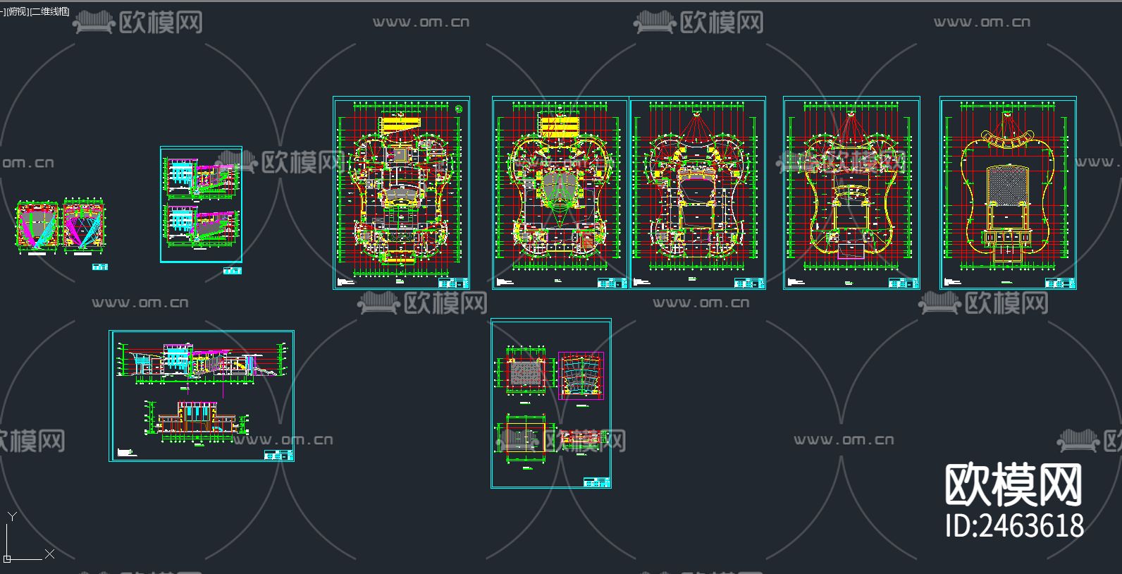 某地大剧院建筑cad施工图下载（渲染图1）
